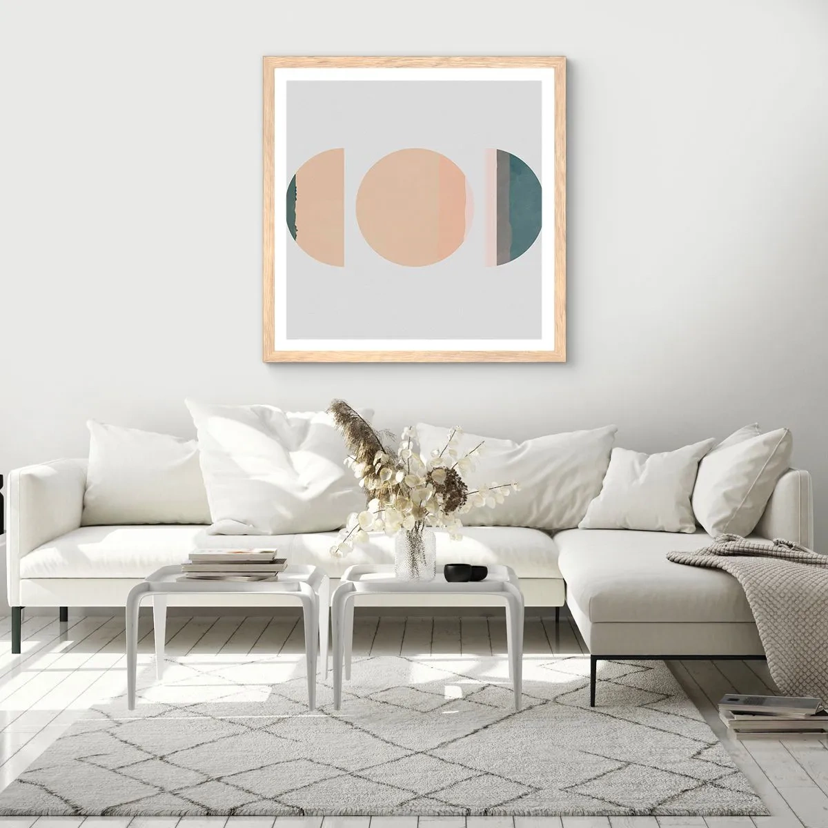 Poster in einem Rahmen aus heller Eiche - Ein Rad hinter dem anderen… - 50x50 cm