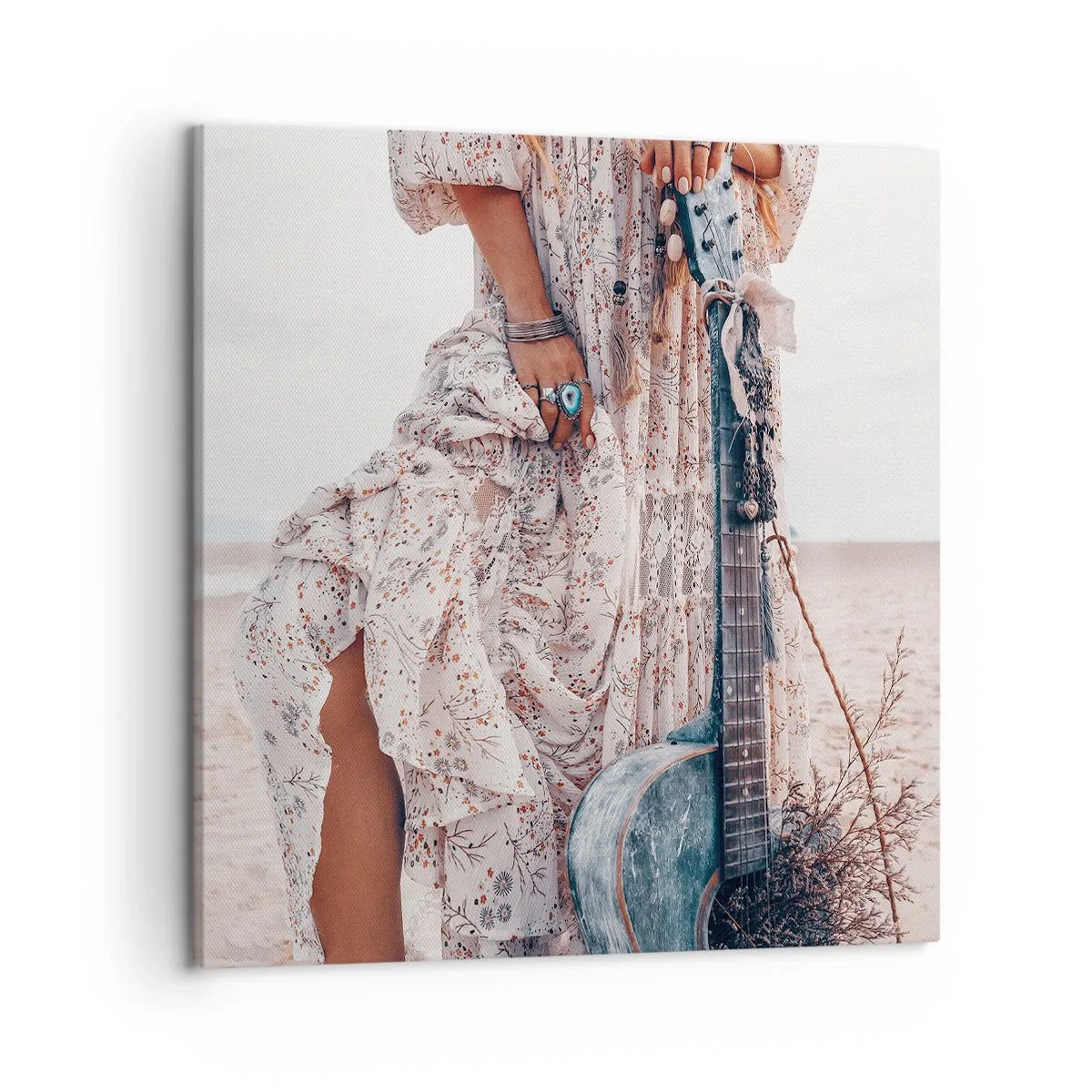 Bild auf Leinwand - Leinwandbild - Kinderblumen auf dem Weg - 50x50 cm