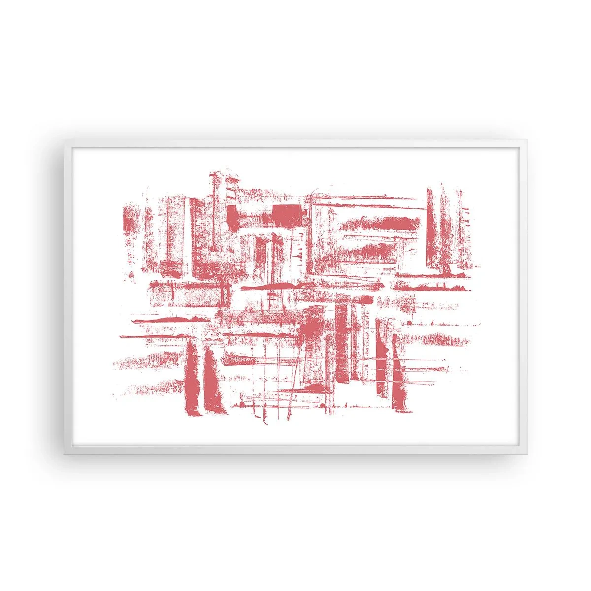 Poster in einem weißen Rahmen - Die rote Stadt - 91x61 cm