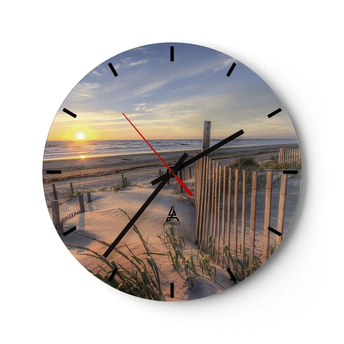 Wanduhr - Glasuhr - Schein und Schatten des Windes - 40x40 cm