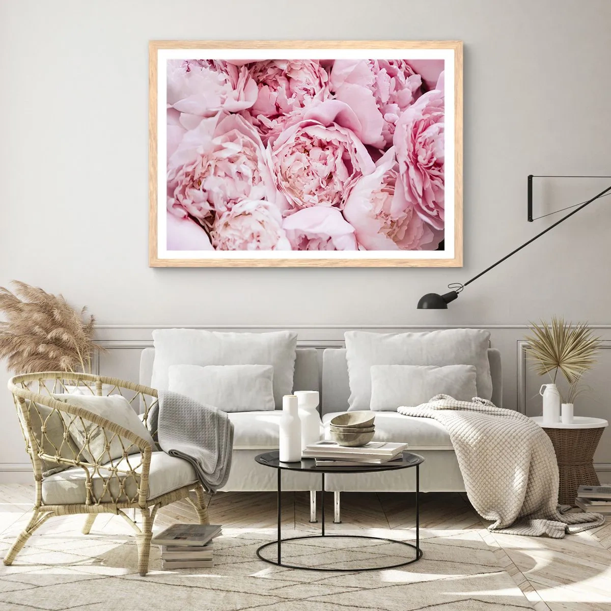 Poster in einem Rahmen aus heller Eiche - Anschmiegsam und duftend - 70x50 cm
