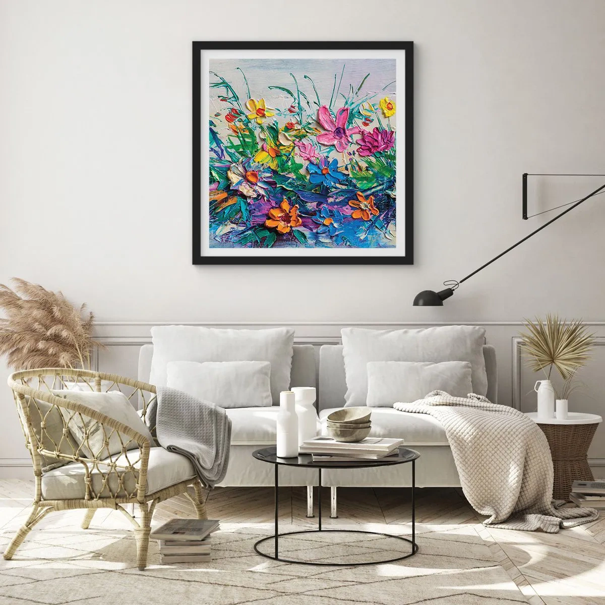 Poster in einem schwarzem Rahmen - Überhaupt kein Stillleben - 60x60 cm