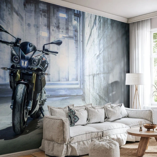 Selbstklebende Fototapete Deluxe Sticker - Bevor der Motor brummt - Automobil, Motorrad, Sport - 300x210 cm