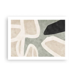 Poster - Komposition mit schwarzem Motiv - 70x50 cm