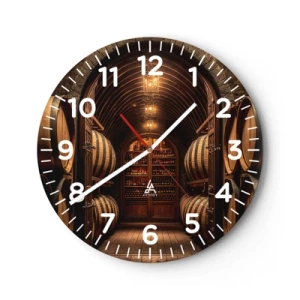 Wanduhr - Glasuhr - Stimmungsvoller Keller - 30x30 cm