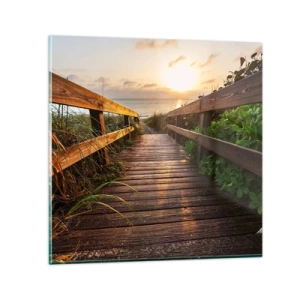 Glasbild - Bild auf glas - Und direkt ans Ufer - 50x50 cm