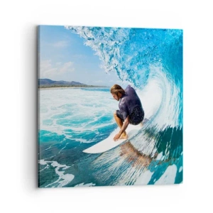 Bild auf Leinwand - Leinwandbild - Tanzen mit den Wellen - 70x70 cm