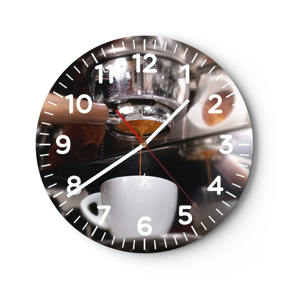 Wanduhr - Glasuhr - Gute Zeit des Tages - 40x40 cm