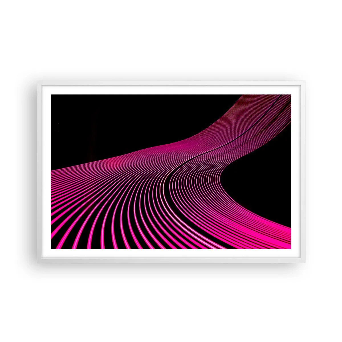 Poster in einem weißen Rahmen - Allee des Lichts - 91x61 cm