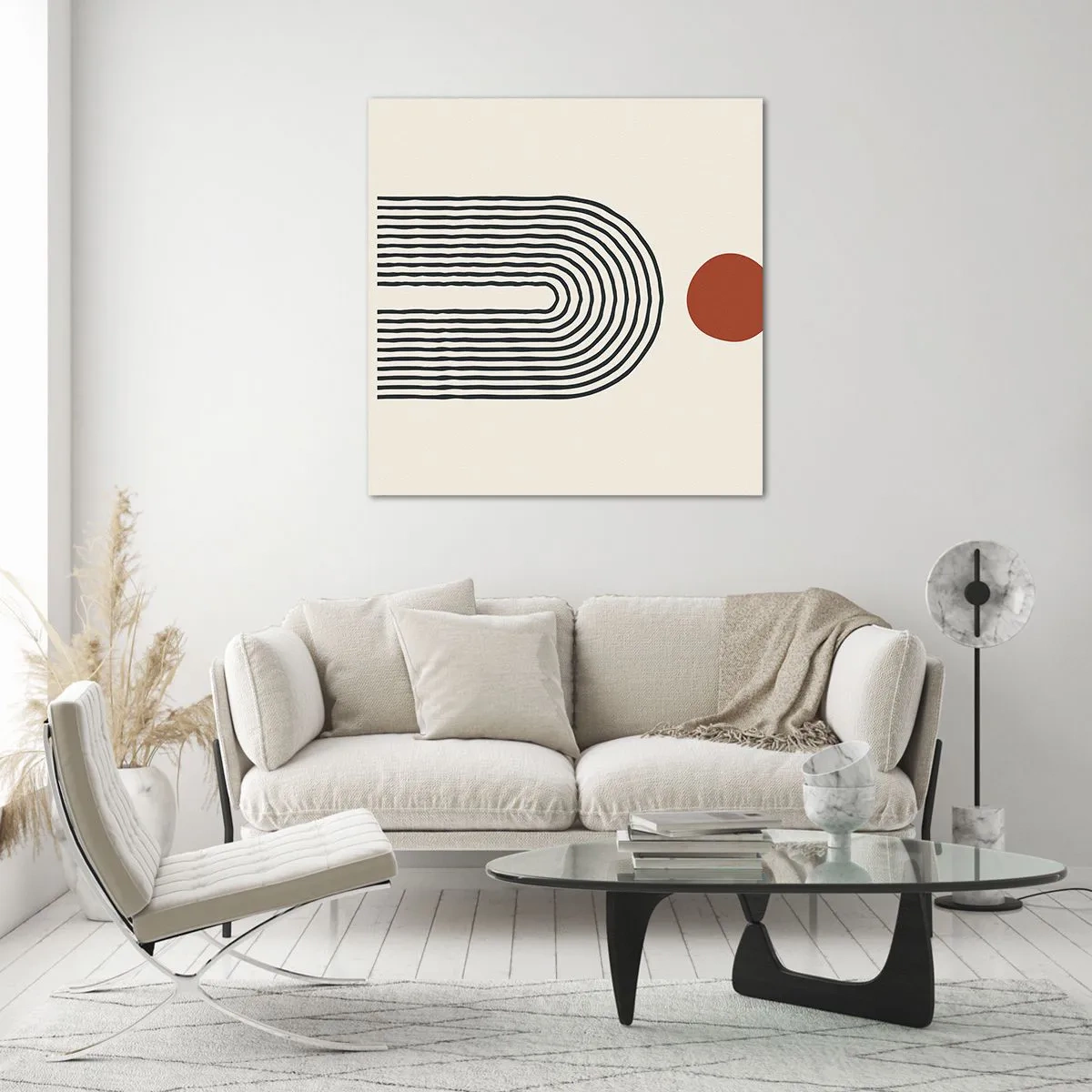 Glasbild - Bild auf glas - Magnetismus von Formen und Farben - 30x30 cm