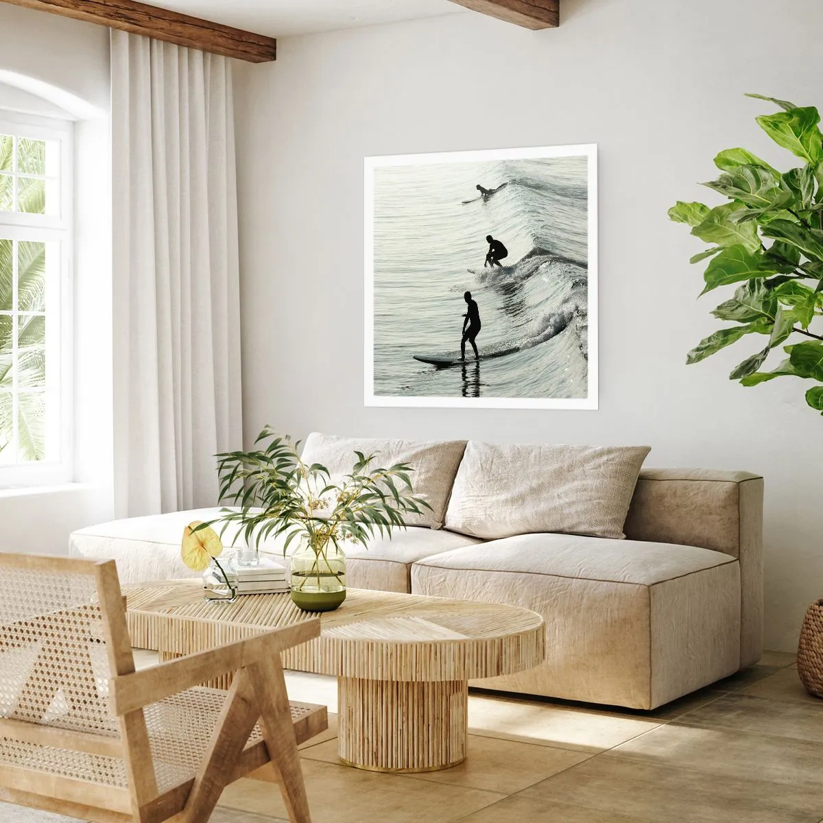 Poster - Gegen die Welle - 50x50 cm