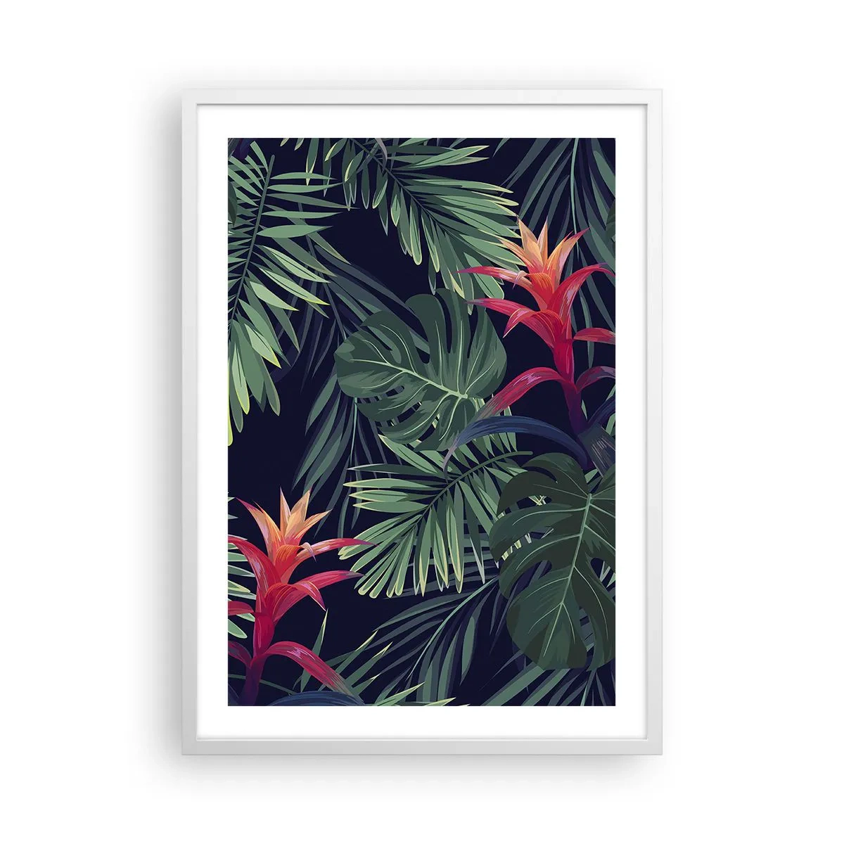 Poster in einem weißen Rahmen - Im Grünen in Flammen gehen - 50x70 cm