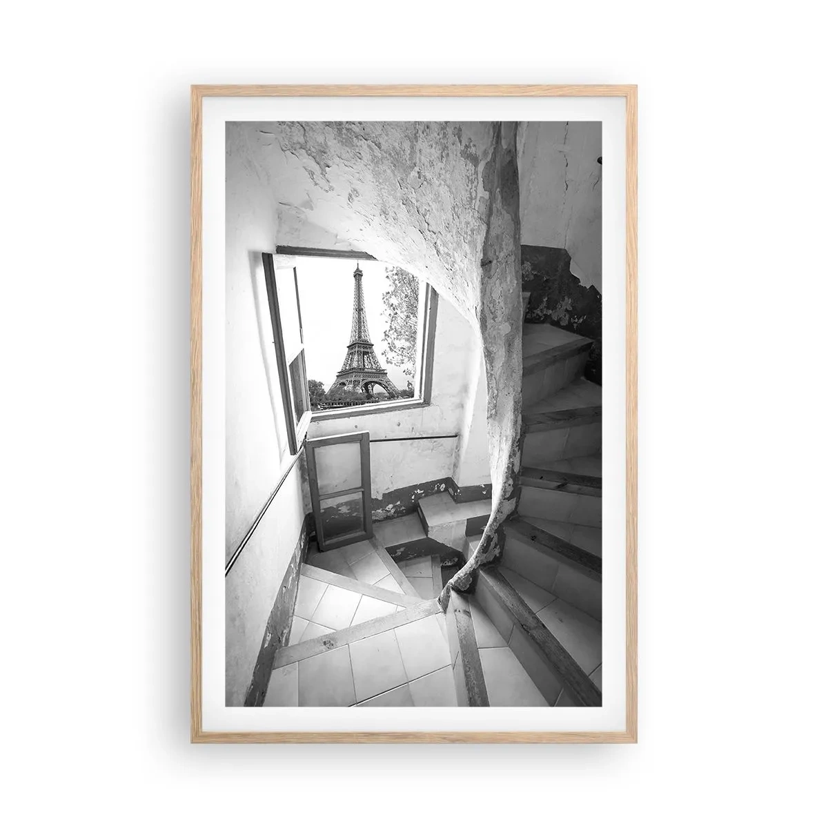 Poster in einem Rahmen aus heller Eiche - Was für eine Aussicht! - 61x91 cm