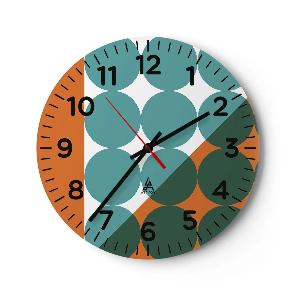 Wanduhr - Glasuhr - Nach oben und schräg - 30x30 cm