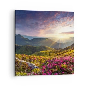 Bild auf Leinwand - Leinwandbild - Frische am Bergmorgen - 70x70 cm