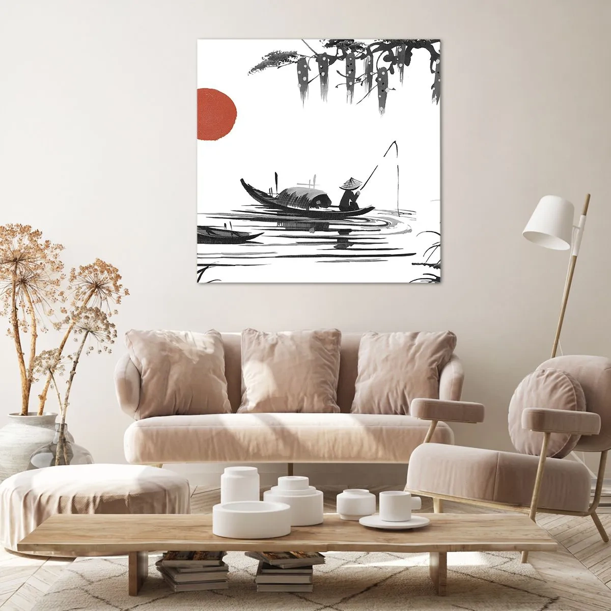 Bild auf Leinwand - Leinwandbild - Asiatischer Nachmittag - 70x70 cm
