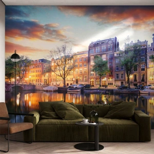 Fototapete Premium Sand - Zurückhaltende und gelassene niederländische Schönheit - Stadt, Die Architektur, Amsterdam - 400x280 cm