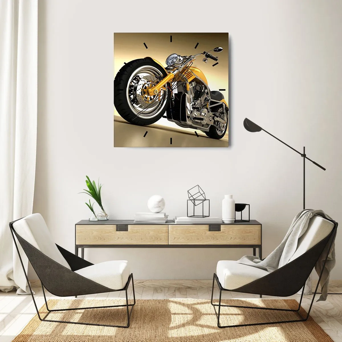 Wanduhr - Glasuhr - Ein Traum von Kraft und Geschwindigkeit - 30x30 cm