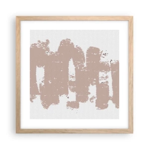 Poster in einem Rahmen aus heller Eiche - Abstraktion in zartem Rosa - 40x40 cm