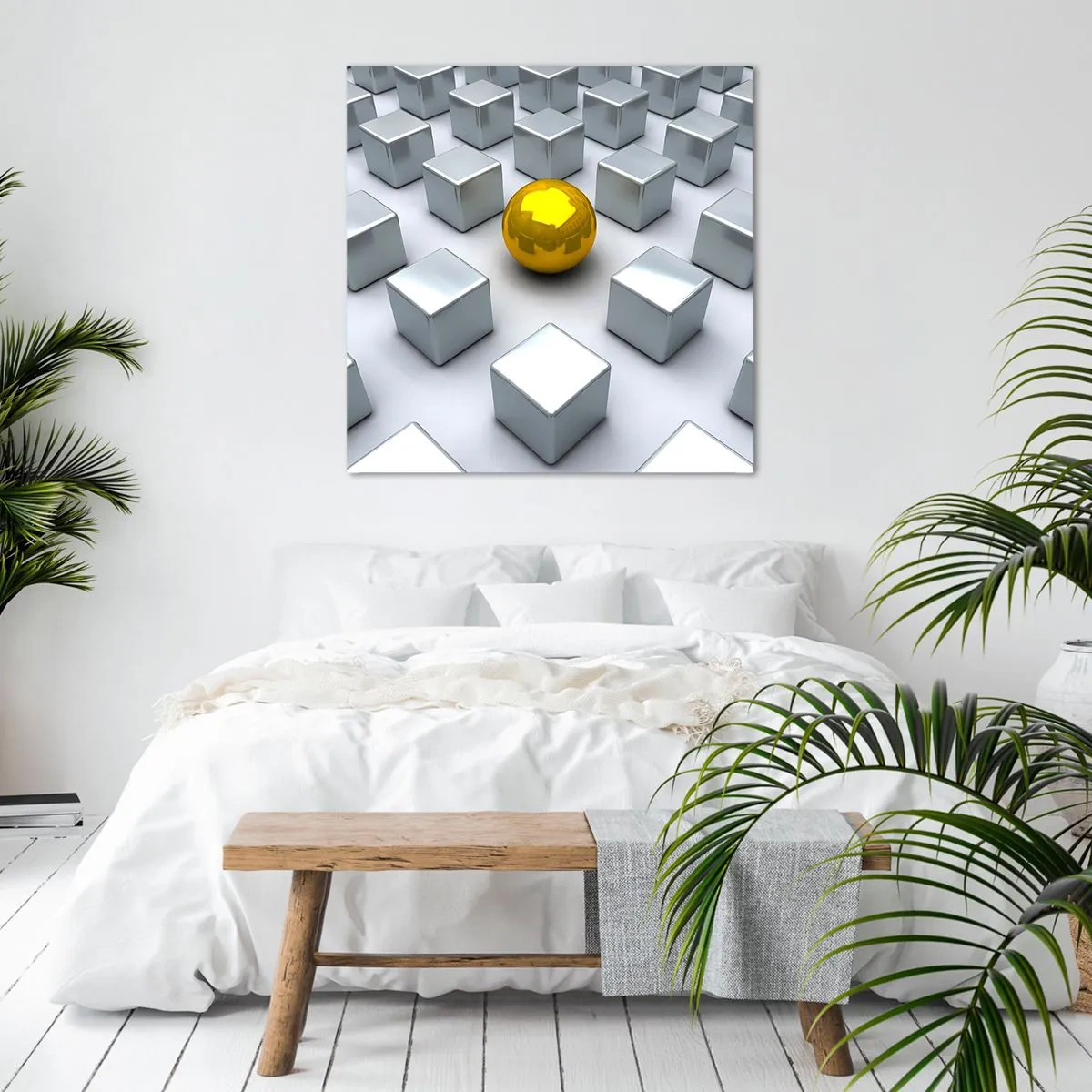 Bild auf Leinwand - Leinwandbild - Warum ich? Geometrische Zusammensetzung - 40x40 cm