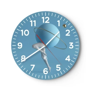 Wanduhr - Glasuhr - Und die Planeten spielen verrückt - 40x40 cm