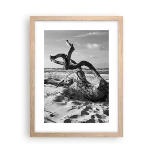 Poster in einem Rahmen aus heller Eiche - Meeresskulptur - 30x40 cm