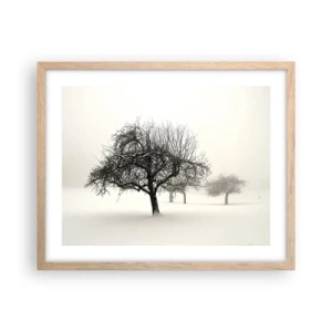 Poster in einem Rahmen aus heller Eiche - Winterschlaf - 50x40 cm