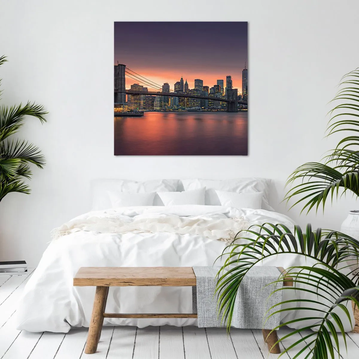 Bild auf Leinwand - Leinwandbild - Eingetaucht in lila Stille - 60x60 cm