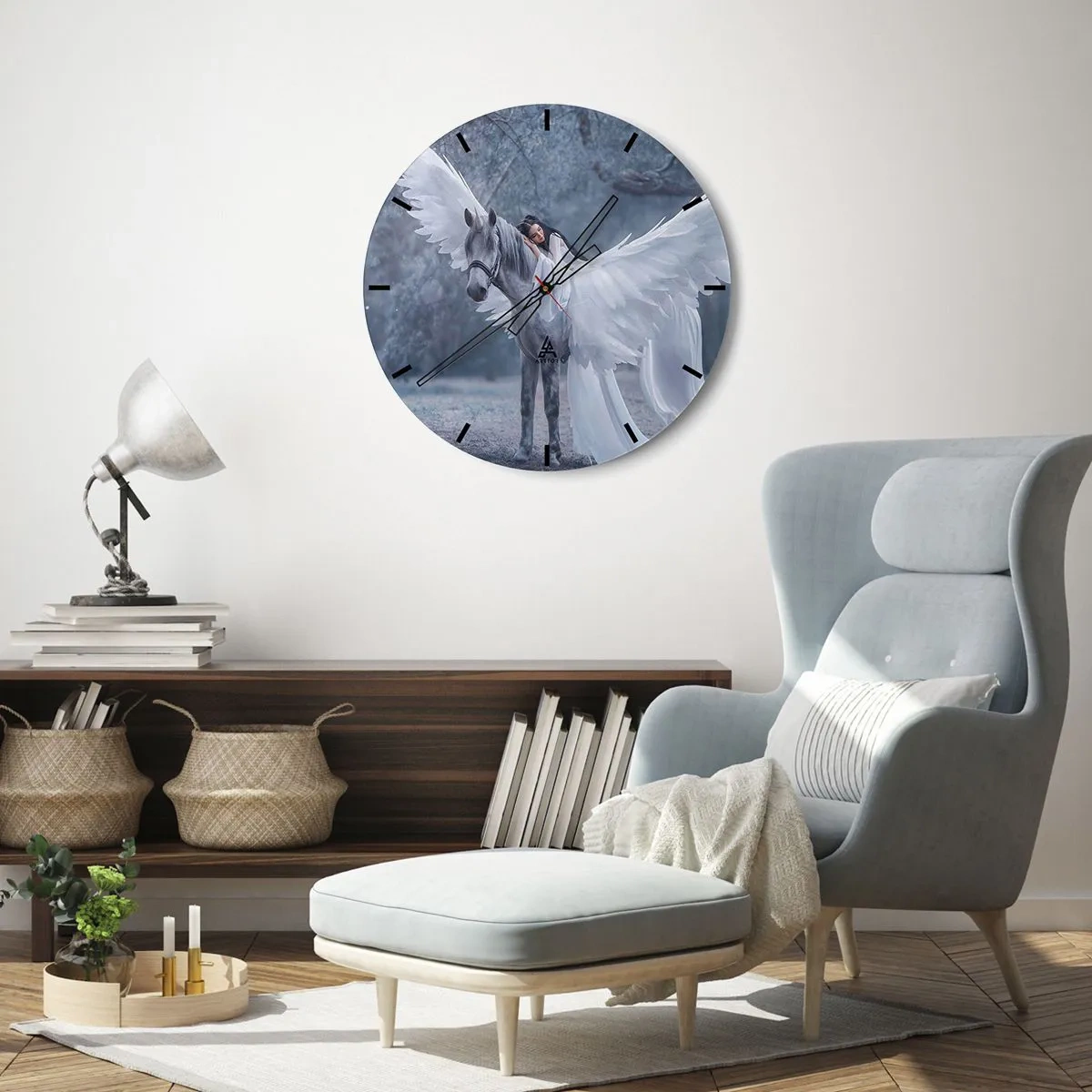 Wanduhr - Glasuhr - Ein inspirierter Moment - 40x40 cm