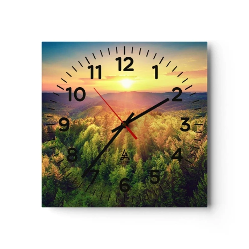 Wanduhr - Glasuhr - Scheitelpunkte und Spitzen - 30x30 cm