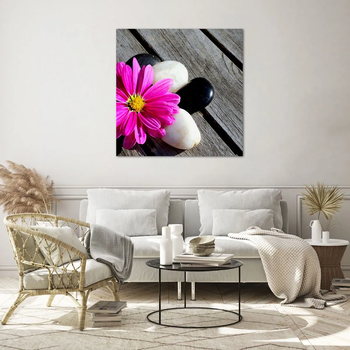 Glasbild - Bild auf glas - Ruhe auf dem Pier - 70x70 cm