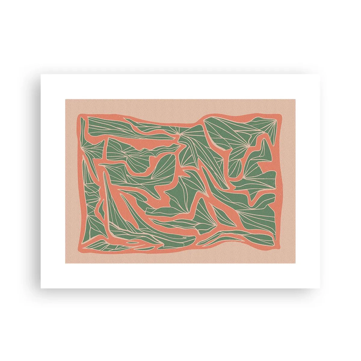 Poster - Kampf zwischen Korallen und Grün - 40x30 cm