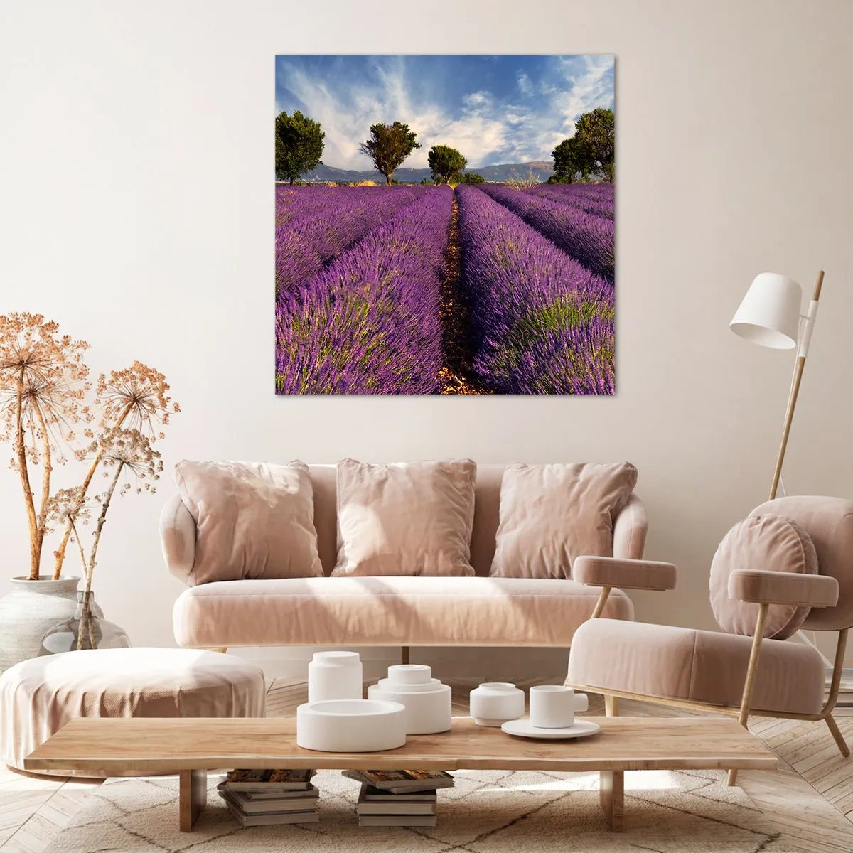 Bild auf Leinwand - Leinwandbild - Lavendelfelder - 50x50 cm