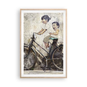 Poster in einem Rahmen aus heller Eiche - Richtig oder falsch? - 61x91 cm