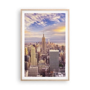 Poster in einem Rahmen aus heller Eiche - Nur nach den Wolken greifen - 61x91 cm