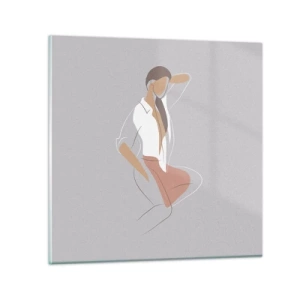 Glasbild - Bild auf glas - Umriss der Anmut - 40x40 cm