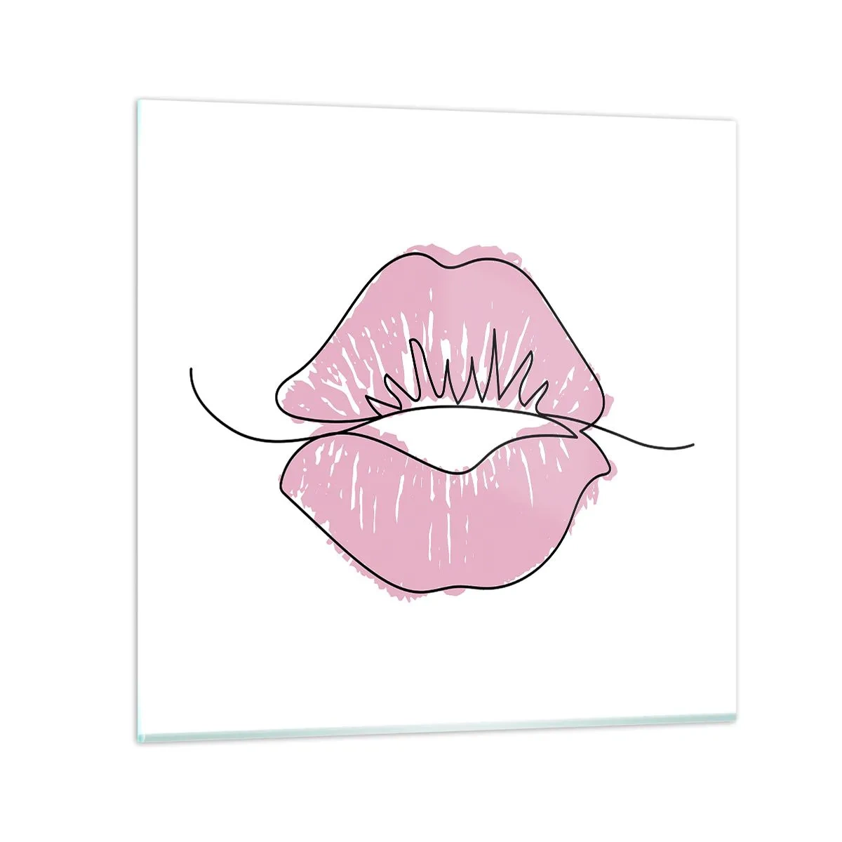 Glasbild - Bild auf glas - Bereit zum Küssen? - 30x30 cm