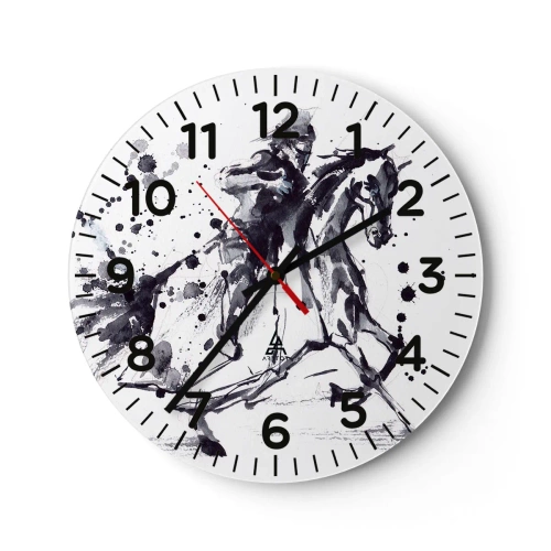 Wanduhr - Glasuhr - Schwarzer Ritter - 30x30 cm