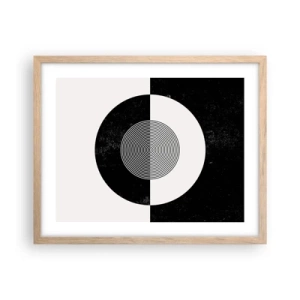 Poster in einem Rahmen aus heller Eiche - Harmonie in Schwarz und Weiß - 50x40 cm