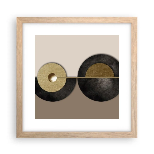 Poster in einem Rahmen aus heller Eiche - Variationen rund um den Kreis - 30x30 cm