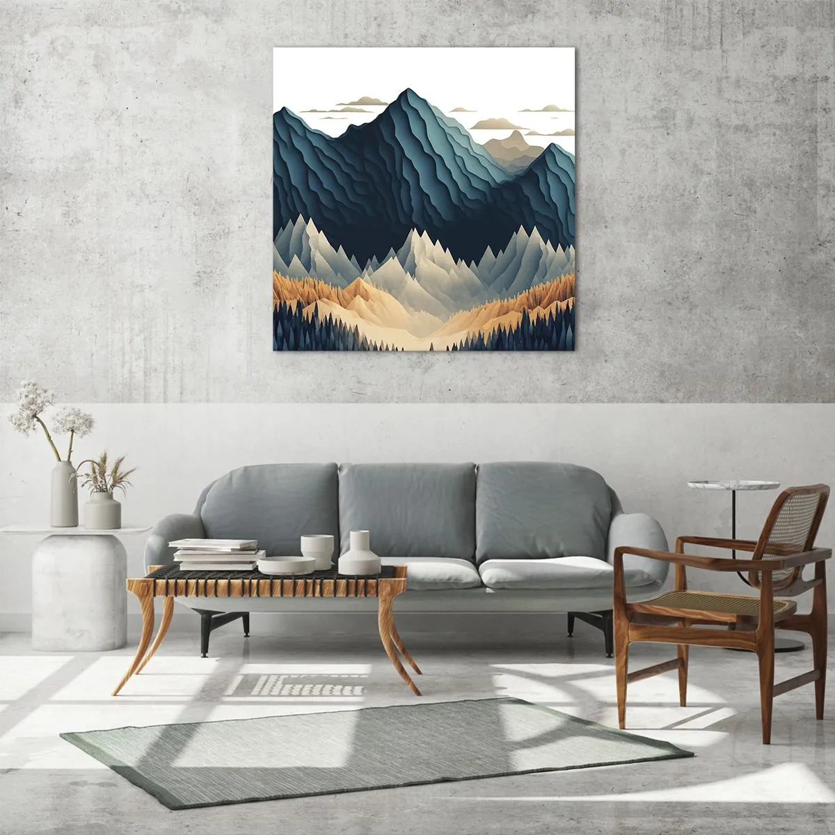 Glasbild - Bild auf glas - Perfekte Berglandschaft - 70x70 cm