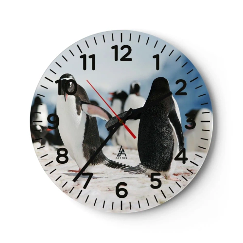 Wanduhr - Glasuhr - Tanzen im Schnee - 30x30 cm