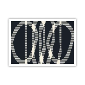 Poster - Geometrische Linien in hellen Farbtönen auf dunklem Hintergrund - 100x70cm - Ein Versuch, die Dunkelheit zu durchbrechen - Moderne Wanddekoration für Wohnzimmer und Schlafzimmer ARTTOR