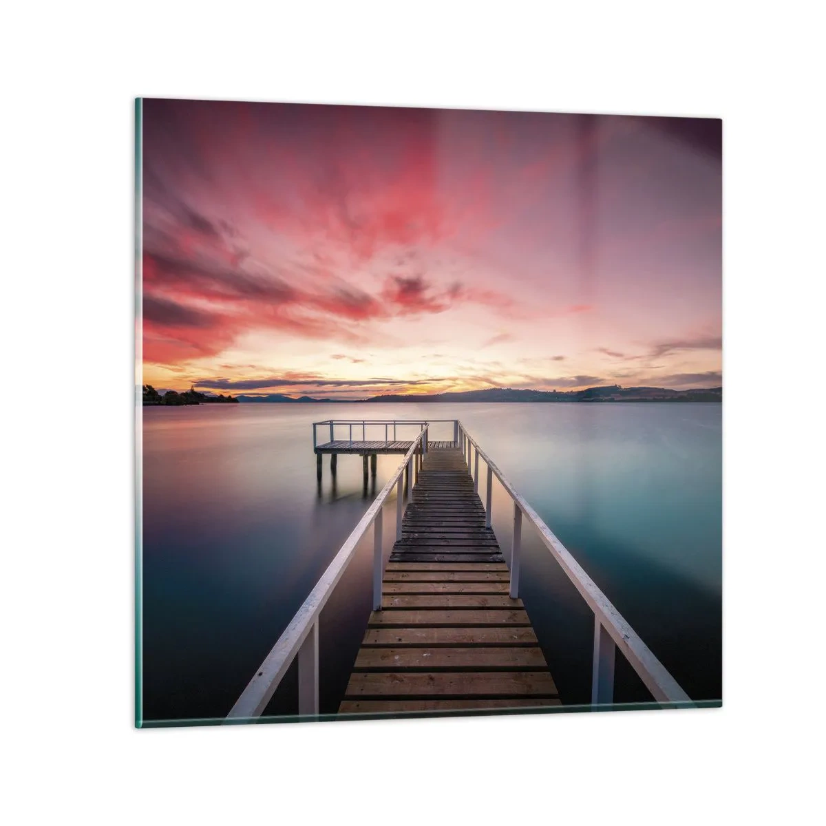 Glasbild - Bild auf glas - Die sanfte Flamme des Abends - 70x70 cm