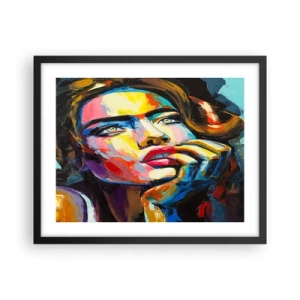 Poster in einem schwarzem Rahmen - Träume fliegen am Himmel wie Vögel - 50x40 cm