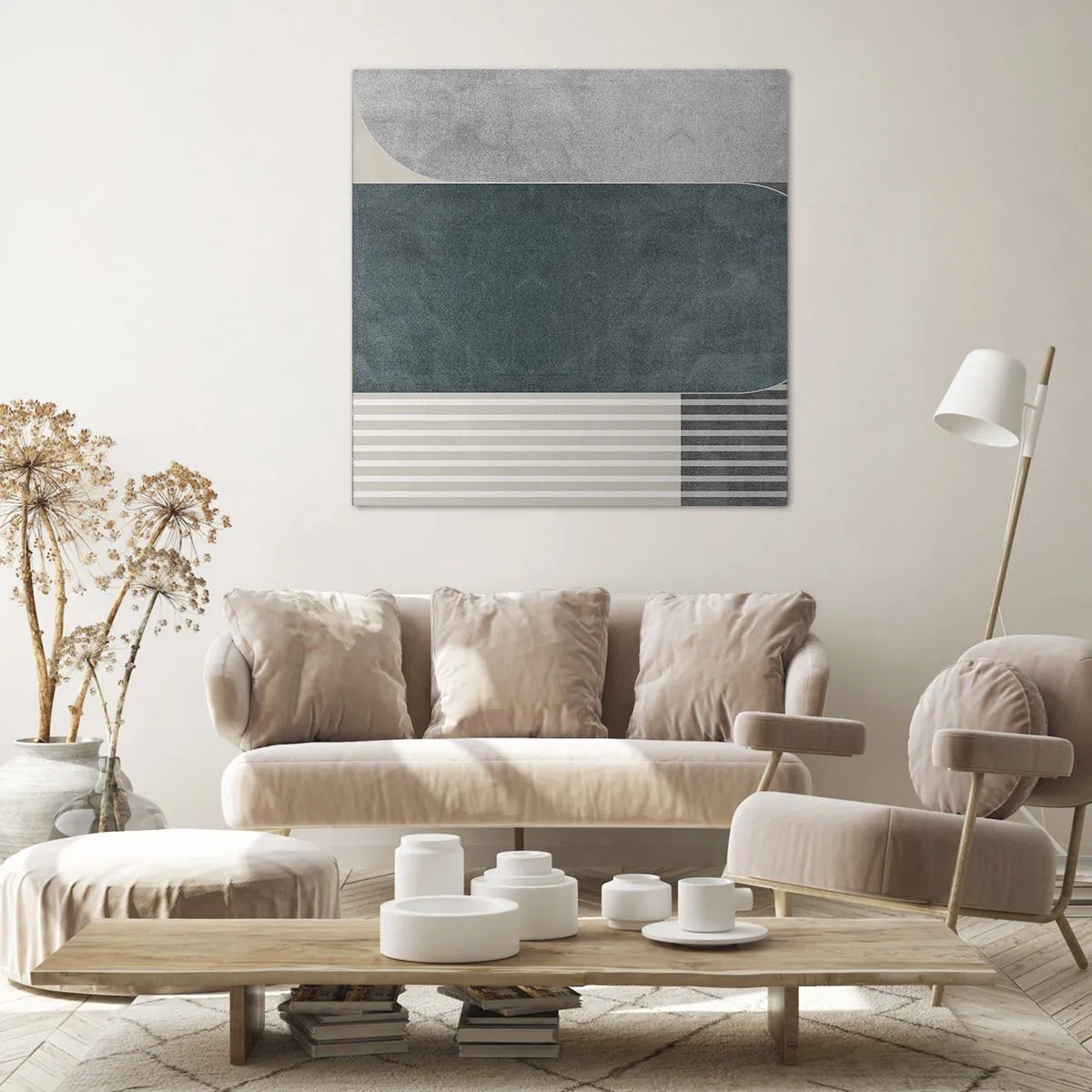 Bild auf Leinwand - Leinwandbild - Komposition auf der Ebene - 40x40 cm