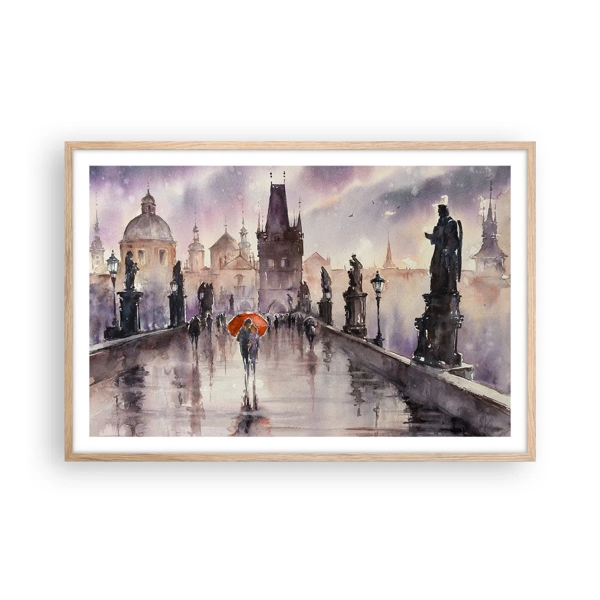 Poster in einem Rahmen aus heller Eiche - Leute verändern sich nicht - 91x61 cm