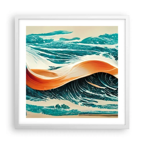 Poster in einem weißen Rahmen - Traum eines Surfers - 50x50 cm