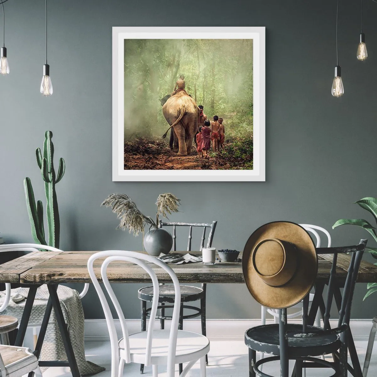 Poster in einem weißen Rahmen - Neues Dschungelbuch - 50x50 cm