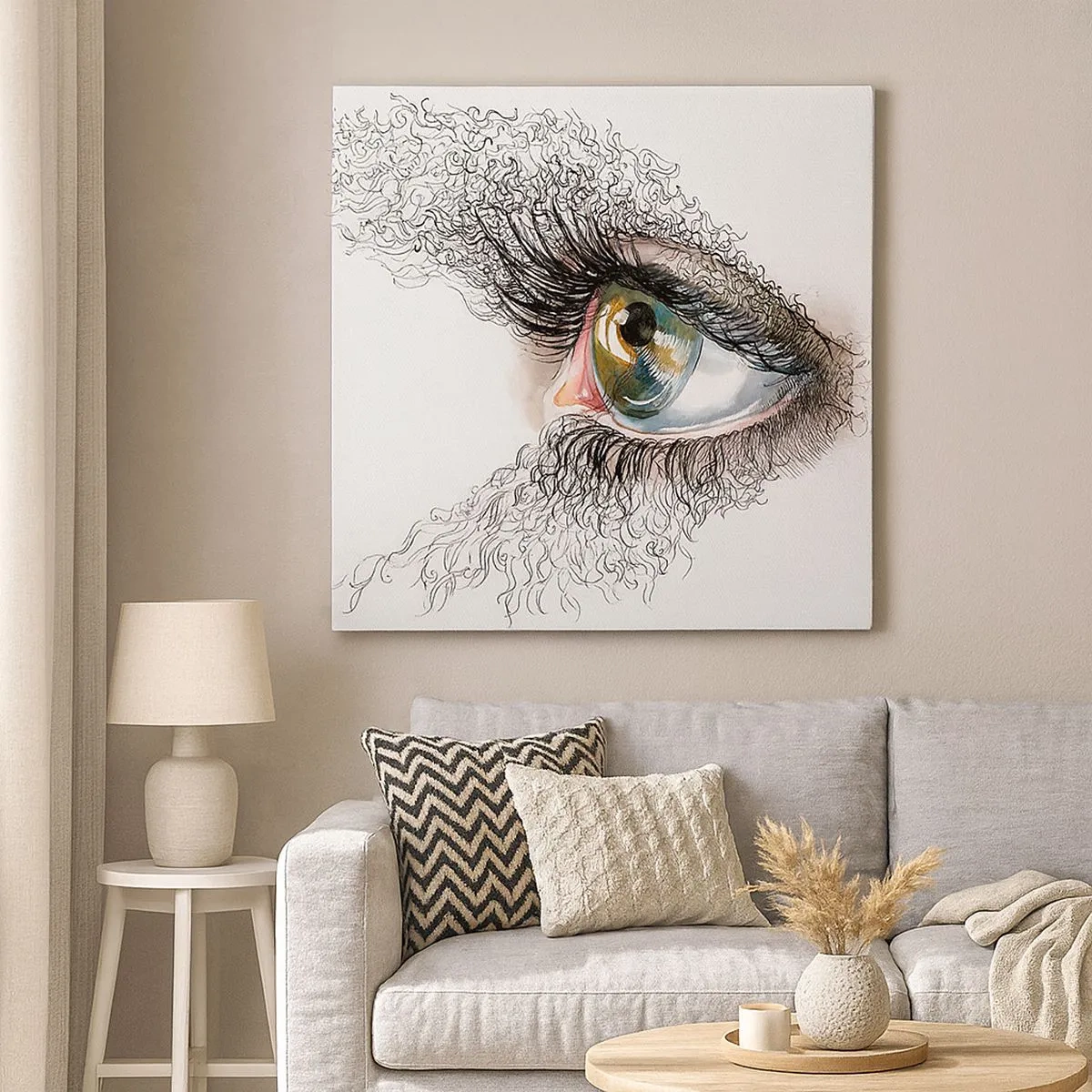 Bild auf Leinwand - Leinwandbild - Schau direkt in die Seele - 30x30 cm